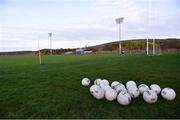 29 December 2018; A general view of footballs before the Bord na Móna O'Byrne Cup Round 2 match between Westmeath and Offaly at Lakepoint Park, St Loman's GAA Club, in Mullingar, Westmeath. Photo by Piaras Ó Mídheach/Sportsfile