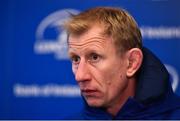 4 January 2019; Head coach Leo Cullen speaking during a Leinster Rugby Press Conference at the RDS Arena in Dublin. Photo by Seb Daly/Sportsfile