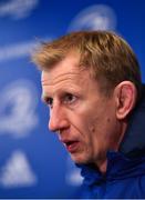 4 January 2019; Head coach Leo Cullen speaking during a Leinster Rugby Press Conference at the RDS Arena in Dublin. Photo by Seb Daly/Sportsfile