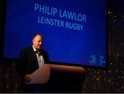 5 January 2019; Philip Lawlor of Leinster Rugby speaks during the Leinster Rugby Junior Lunch at the Ballsbridge Hotel in Dublin. The Leinster Rugby Junior Lunch was held in the Ballsbridge Hotel this afternoon. This is the second year that the lunch has been held in celebration of Junior Rugby in Leinster. Photo by Harry Murphy/Sportsfile