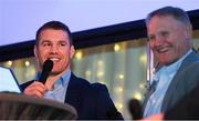 5 January 2019; Leinster Rugby player Sean O'Brien, left, talks with Ireland Rugby head coach Joe Schmidt during the Leinster Rugby Junior Lunch at the Ballsbridge Hotel in Dublin. The Leinster Rugby Junior Lunch was held in the Ballsbridge Hotel this afternoon. This is the second year that the lunch has been held in celebration of Junior Rugby in Leinster. Photo by Harry Murphy/Sportsfile