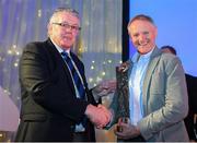 5 January 2019; Senior Vice President of the Leinster Branch Robert Deacon, left, presents an award to Ireland Rugby head coach Joe Schmidt during the Leinster Rugby Junior Lunch at the Ballsbridge Hotel in Dublin. The Leinster Rugby Junior Lunch was held in the Ballsbridge Hotel this afternoon. This is the second year that the lunch has been held in celebration of Junior Rugby in Leinster. Photo by Harry Murphy/Sportsfile