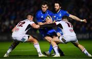 5 January 2019; Conor O'Brien of Leinster is tackled by James Hume, left, and Angus Kernohan of Ulster during the Guinness PRO14 Round 13 match between Leinster and Ulster at the RDS Arena in Dublin. Photo by Ramsey Cardy/Sportsfile