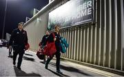 5 January 2019; Munster players Tommy O'Donnell and Peter O'Mahony, along with head coach Johann van Graan arrive prior to the Guinness PRO14 Round 13 match between Connacht and Munster at the Sportsground in Galway. Photo by Diarmuid Greene/Sportsfile