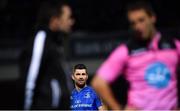 5 January 2019; Leinster captain Rob Kearney watches on as referee Andrew Brace and his assistant Kieran Barry, left, check the big screen for foul play during the Guinness PRO14 Round 13 match between Leinster and Ulster at the RDS Arena in Dublin. Photo by Ramsey Cardy/Sportsfile