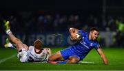 5 January 2019; Adam Byrne of Leinster is tackled by Peter Nelson of Ulster during the Guinness PRO14 Round 13 match between Leinster and Ulster at the RDS Arena in Dublin. Photo by Ramsey Cardy/Sportsfile