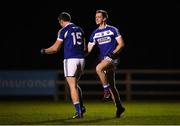 5 January 2019; Paul Kingston of Laois celebrates after scoring his side's second goal with teammate Donie Kingston during the Bord na Móna O'Byrne Cup Round 3 match between Wiclow and Laois at Bray Emmets GAA Club in Bray, Wicklow. Photo by Harry Murphy/Sportsfile