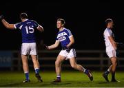 5 January 2019; Paul Kingston of Laois celebrates after scoring his side's second goal with teammate Donie Kingston during the Bord na Móna O'Byrne Cup Round 3 match between Wiclow and Laois at Bray Emmets GAA Club in Bray, Wicklow. Photo by Harry Murphy/Sportsfile