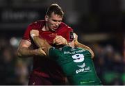 5 January 2019; Caolin Blade of Connacht in a tussle with Chris Farrell of Munster after Tom Farrell scored Connacht's first try during the Guinness PRO14 Round 13 match between Connacht and Munster at the Sportsground in Galway. Photo by Piaras Ó Mídheach/Sportsfile