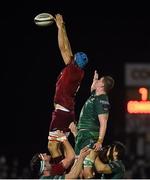 5 January 2019; Tadhg Beirne of Munster wins possession in a lineout ahead of Gavin Thornbury of Connacht during the Guinness PRO14 Round 13 match between Connacht and Munster at the Sportsground in Galway. Photo by Diarmuid Greene/Sportsfile