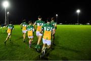20 December 2018; Offaly players make their way to the pitch for the second half of the Bord na Móna O'Byrne Cup Round 1 match between Offaly and Kildare at Faithful Fields in Kilcormac, Offaly. Photo by Piaras Ó Mídheach/Sportsfile