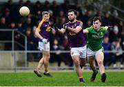 5 January 2019; Conor Devitt of Wexford in action against Darragh Campion of Meath during the Bord na Móna O'Byrne Cup Round 3 match between Wexford and Meath at St Patrick's Park in Wexford. Photo by Matt Browne/Sportsfile