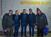 5 January 2019; Leinster players Jonathan Sexton, Garry Ringrose and Jordan Larmour meet and greet supporters in 'Autograph Alley' prior to the Guinness PRO14 Round 13 match between Leinster and Ulster at the RDS Arena in Dublin. Photo by Seb Daly/Sportsfile