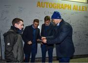 5 January 2019; Leinster players Jonathan Sexton, Garry Ringrose and Jordan Larmour meet and greet supporters in 'Autograph Alley' prior to the Guinness PRO14 Round 13 match between Leinster and Ulster at the RDS Arena in Dublin. Photo by Seb Daly/Sportsfile