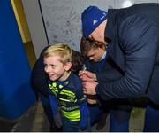 5 January 2019; Leinster players Jonathan Sexton, Garry Ringrose and Jordan Larmour meet and greet supporters in 'Autograph Alley' prior to the Guinness PRO14 Round 13 match between Leinster and Ulster at the RDS Arena in Dublin. Photo by Seb Daly/Sportsfile