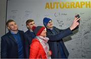 5 January 2019; Leinster players Jonathan Sexton, Garry Ringrose and Jordan Larmour meet and greet supporters in 'Autograph Alley' prior to the Guinness PRO14 Round 13 match between Leinster and Ulster at the RDS Arena in Dublin. Photo by Seb Daly/Sportsfile