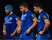 5 January 2019; Leinster players Ross Molony, centre, Mick Kearney, left, and Josh Murphy, right, during the Guinness PRO14 Round 13 match between Leinster and Ulster at the RDS Arena in Dublin. Photo by Seb Daly/Sportsfile