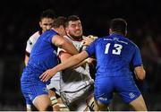 5 January 2019; Sean Reidy of Ulster is tackled by Seán Cronin, left, and Conor O’Brien of Leinster during the Guinness PRO14 Round 13 match between Leinster and Ulster at the RDS Arena in Dublin. Photo by Seb Daly/Sportsfile