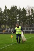 6 January 2019; Mícheál Doherty puts out the flags prior to the Connacht FBD League Preliminary Round match between Leitrim and Mayo at Avantcard Páirc Seán Mac Diarmada in Carrick-on-Shannon, Co Leitrim. Photo by Stephen McCarthy/Sportsfile