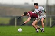 6 January 2019; Ger Egan of Westmeath in action against David Slattery of Kildare during the Bord na Móna O'Byrne Cup Round 3 match between Westmeath and Kildare at the Downs GAA Club in Westmeath. Photo by Piaras Ó Mídheach/Sportsfile
