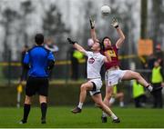 6 January 2019; Callum McCormack of Westmeath in action against Fionn Dowling of Kildare during the Bord na Móna O'Byrne Cup Round 3 match between Westmeath and Kildare at the Downs GAA Club in Westmeath. Photo by Piaras Ó Mídheach/Sportsfile