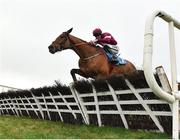 6 January 2019; Battleoverdoyen, with Jack Kennedy up, jumps the last on their way to winning the Lawlor's of Naas Novice Hurdle at Naas Racecourse in Kildare. Photo by Seb Daly/Sportsfile