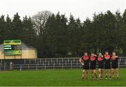 6 January 2019; Mayo's penalty takers, from left, Brian Reape, Jason Doherty, Evan Regan, Ciaran Tracey and Fergal Boland watch on during a penalty shoot-out after the Connacht FBD League Preliminary Round match between Leitrim and Mayo ended in a draw at Avantcard Páirc Seán Mac Diarmada in Carrick-on-Shannon, Co Leitrim. Photo by Stephen McCarthy/Sportsfile