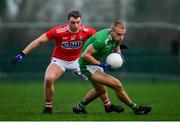 6 January 2019; Sean O'Dea of Limerick in action against Brian Hurley of Cork during the McGrath Cup Semi-final between Limerick and Cork at Mick Neville Park in Rathkeale, Co. Limerick. Photo by Ramsey Cardy/Sportsfile