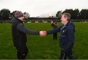 6 January 2019; Mayo manager James Horan, left, and Leitrim manager Terry Hyland following the Connacht FBD League Preliminary Round match between Leitrim and Mayo at Avantcard Páirc Seán Mac Diarmada in Carrick-on-Shannon, Co Leitrim. Photo by Stephen McCarthy/Sportsfile