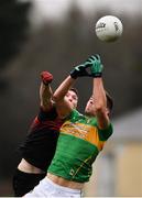 6 January 2019; Shane Moran of Leitrim in action against Fionn McDonagh of Mayo during the Connacht FBD League Preliminary Round match between Leitrim and Mayo at Avantcard Páirc Seán Mac Diarmada in Carrick-on-Shannon, Co Leitrim. Photo by Stephen McCarthy/Sportsfile