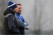 6 January 2019; Laois manager Eddie Brennan with strength & conditioning coach Niall Corcoran, left, prior to the Bord na Mona Walsh Cup Round 3 match between Laois and Dublin at O'Moore Park in Portlaoise, Laois. Photo by Brendan Moran/Sportsfile