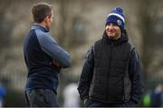 6 January 2019; Laois strength & conditioning coach Niall Corcoran, right, with manager Eddie Brennan prior to the Bord na Mona Walsh Cup Round 3 match between Laois and Dublin at O'Moore Park in Portlaoise, Laois. Photo by Brendan Moran/Sportsfile