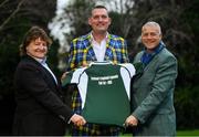 7 January 2019; Doddie Weir was speaking to media in Dublin today ahead of the Ireland v England Rugby Legends match taking place in the RDS on Friday, 1st February. All proceeds from this great event will be split among the My Name’5 Doddie Foundation, Rugby Players Ireland Foundation, Restart Rugby, the IRFU Charitable Trust and Irish motor neurone charities. For tickets search #RugbyLegends or visit Ticketmaster. Pictured is former Ireland international Shane Byrne, left, with former Scotland internationals Doddie Weir, centre, and Scott Hastings. Photo by Ramsey Cardy/Sportsfile