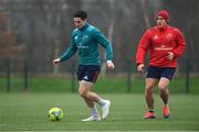 7 January 2019; Joey Carbery, left, and Ian Keatley during Munster Rugby Squad Training at the University of Limerick in Limerick. Photo by Piaras Ó Mídheach/Sportsfile