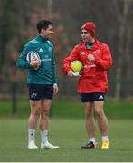 7 January 2019; Head coach Johann van Graan with Joey Carbery during Munster Rugby Squad Training at the University of Limerick in Limerick. Photo by Piaras Ó Mídheach/Sportsfile