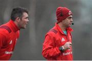 7 January 2019; Head coach Johann van Graan with Peter O'Mahony during Munster Rugby Squad Training at the University of Limerick in Limerick. Photo by Piaras Ó Mídheach/Sportsfile