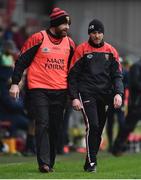 6 January 2019; Down manager Paddy Tally, right, with selector Stephen Beattie during the Bank of Ireland Dr McKenna Cup Round 2 match between Down and Donegal at Pairc Esler, Newry, Co. Down. Photo by Oliver McVeigh/Sportsfile