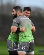 8 January 2019; Peter McCabe, left, and Dominic Robertson-McCoy, right, during Connacht Rugby squad training at the Sportsground in Galway. Photo by Seb Daly/Sportsfile