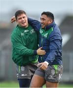 8 January 2019; Dave Heffernan, left, and Bundee Aki during Connacht Rugby squad training at the Sportsground in Galway. Photo by Seb Daly/Sportsfile