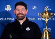 8 January 2019; Padraig Harrington of Ireland with the Ryder Cup trophy during a press conference where he was announced as European Ryder Cup Captain for the 2020 Ryder Cup matches which take place at Whistling Straits, USA, at the Wentworth Club in Surrey, England. Photo by Brendan Moran/Sportsfile