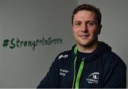 8 January 2019; Jack Carty poses for a portrait following a Connacht Rugby press conference at the Sportsground in Galway. Photo by Seb Daly/Sportsfile