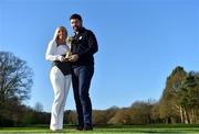 8 January 2019; Padraig Harrington of Ireland and his wife Caroline with the Ryder Cup trophy after a press conference where he was announced as European Ryder Cup Captain for the 2020 Ryder Cup matches which take place at Whistling Straits, USA, at the Wentworth Club in Surrey, England. Photo by Brendan Moran/Sportsfile