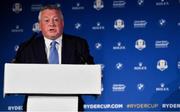 8 January 2019; European Tour Communications Director Scott Crockett during a press conference where Padraig Harrington was announced as European Ryder Cup Captain for the 2020 Ryder Cup matches which take place at Whistling Straits, USA, at the Wentworth Club in Surrey, England. Photo by Brendan Moran/Sportsfile