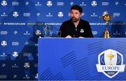 8 January 2019; Padraig Harrington of Ireland with the Ryder Cup trophy after a press conference where he was announced as European Ryder Cup Captain for the 2020 Ryder Cup matches which take place at Whistling Straits, USA, at the Wentworth Club in Surrey, England. Photo by Brendan Moran/Sportsfile