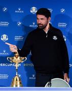 8 January 2019; Padraig Harrington of Ireland arrives for a press conference where he was announced as European Ryder Cup Captain for the 2020 Ryder Cup matches which will take place at Whistling Straits, USA, at the Wentworth Club in Surrey, England. Photo by Brendan Moran/Sportsfile