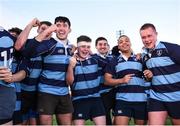 8 January 2019; Newpark Comprehensive School players celebrate following the Bank of Ireland Vinnie Murray Cup Round 1 match between Newpark Comprehensive and St Fintan's High School at Energia Park in Dublin. Photo by David Fitzgerald/Sportsfile