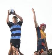 8 January 2019; David Murphy of Newpark Comprehensive School wins the ball from a lineout during the Bank of Ireland Vinnie Murray Cup Round 1 match between Newpark Comprehensive and St Fintan's High School at Energia Park in Dublin. Photo by David Fitzgerald/Sportsfile