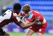 9 January 2019; David McCormack of Catholic University School in action against Michael Ibrahim of Gormanstown College during the Bank of Ireland Vinnie Murray Cup Round 1 match between Catholic University School and Gormanstown College at Energia Park in Dublin. Photo by Matt Browne/Sportsfile