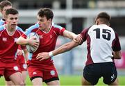 9 January 2019; Fionn Jones of Catholic University School is tackled by Aitzol King of Gormanstown College during the Bank of Ireland Vinnie Murray Cup Round 1 match between Catholic University School and Gormanstown College at Energia Park in Dublin. Photo by Matt Browne/Sportsfile