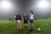 9 January 2019; Referee Barry Cassidy performs the coin toss with team captains Rory Grugan of Armagh and Jack McCarron of Monaghan before the Bank of Ireland Dr McKenna Cup Round 3 match between Armagh and Monaghan at the Athletic Grounds in Armagh. Photo by Piaras Ó Mídheach/Sportsfile